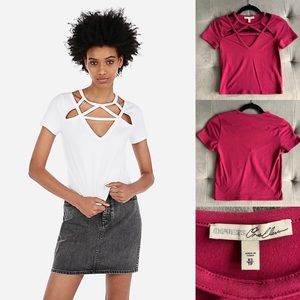 NWOT EXPRESS Strappy Short Sleeve V-Neck Tee